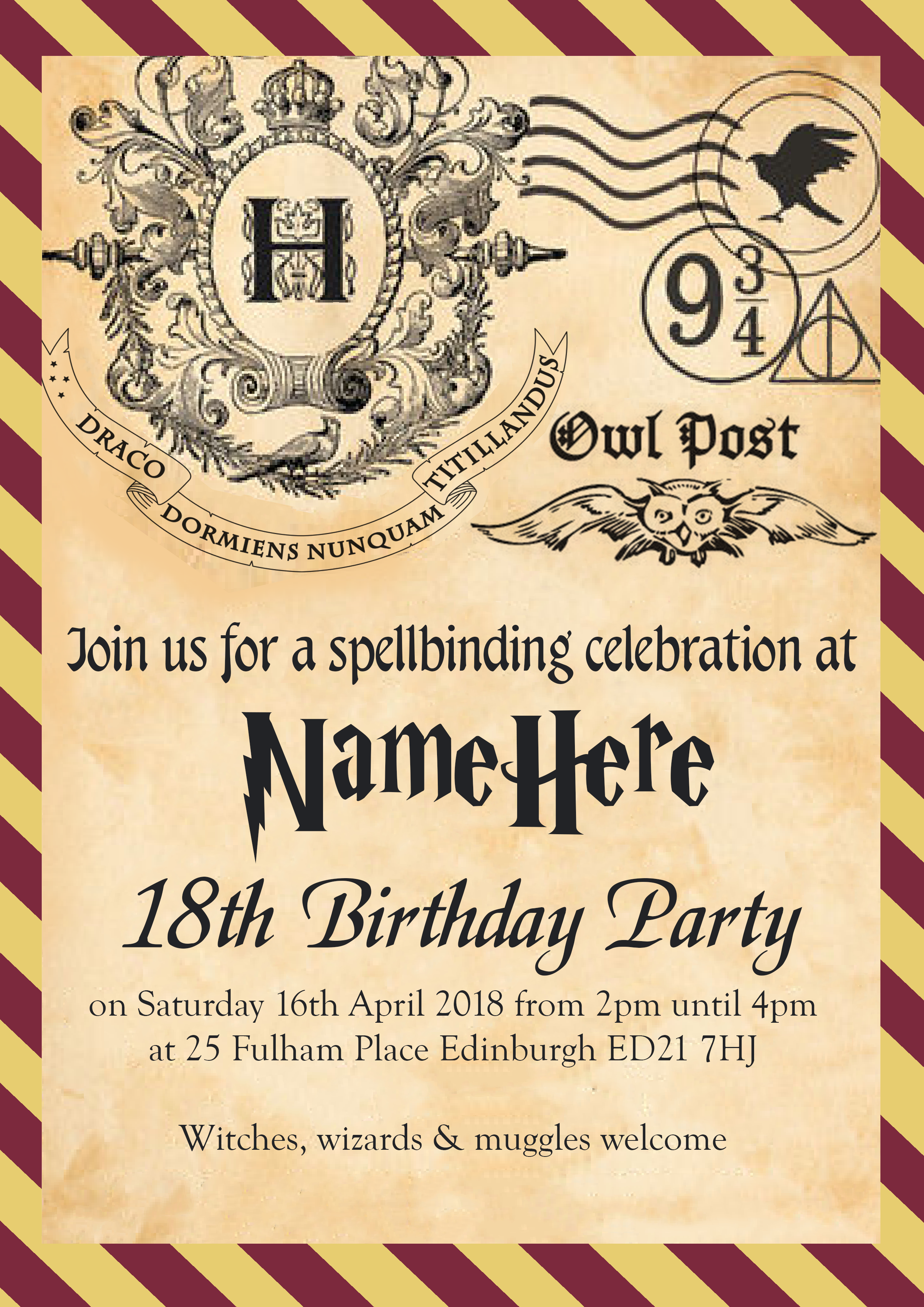 Printable Harry Potter Invitations