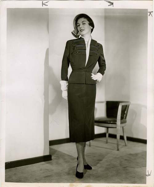 Salt Lake Tribune file photo

A model poses in a dress in this fashion photo from The Salt Lake Tribune archives. The photo is dated from 1950.