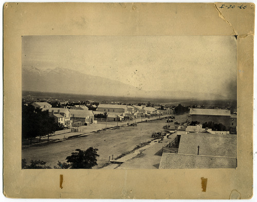 Tribune file photo

A view looking south on Main Street from approximately 100 South in the mid 1860s.