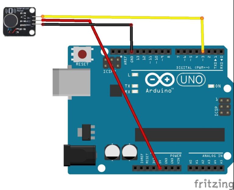 A vibration motor module connected to an Arduino - Arduino Learning