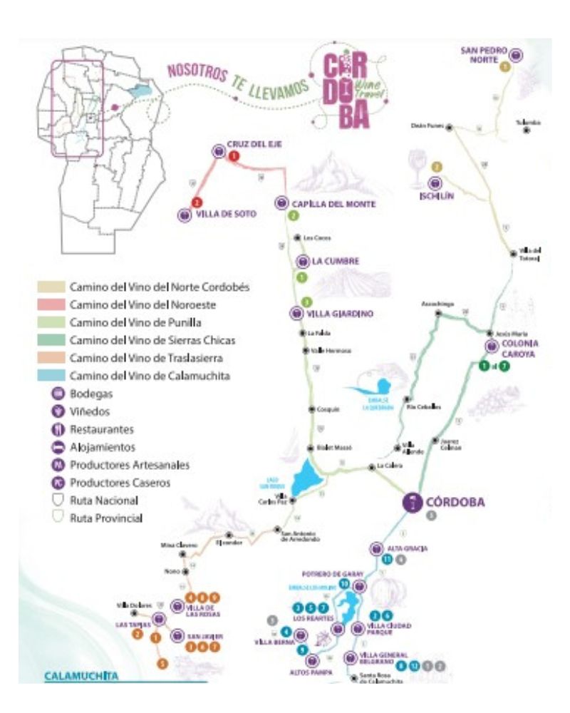 Mapas de los Caminos del Vino de Argentina - Argentina Wine Travel