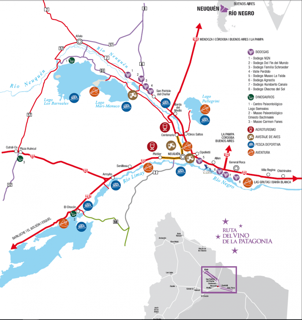 Mapas de los Caminos del Vino de Argentina - Argentina Wine Travel