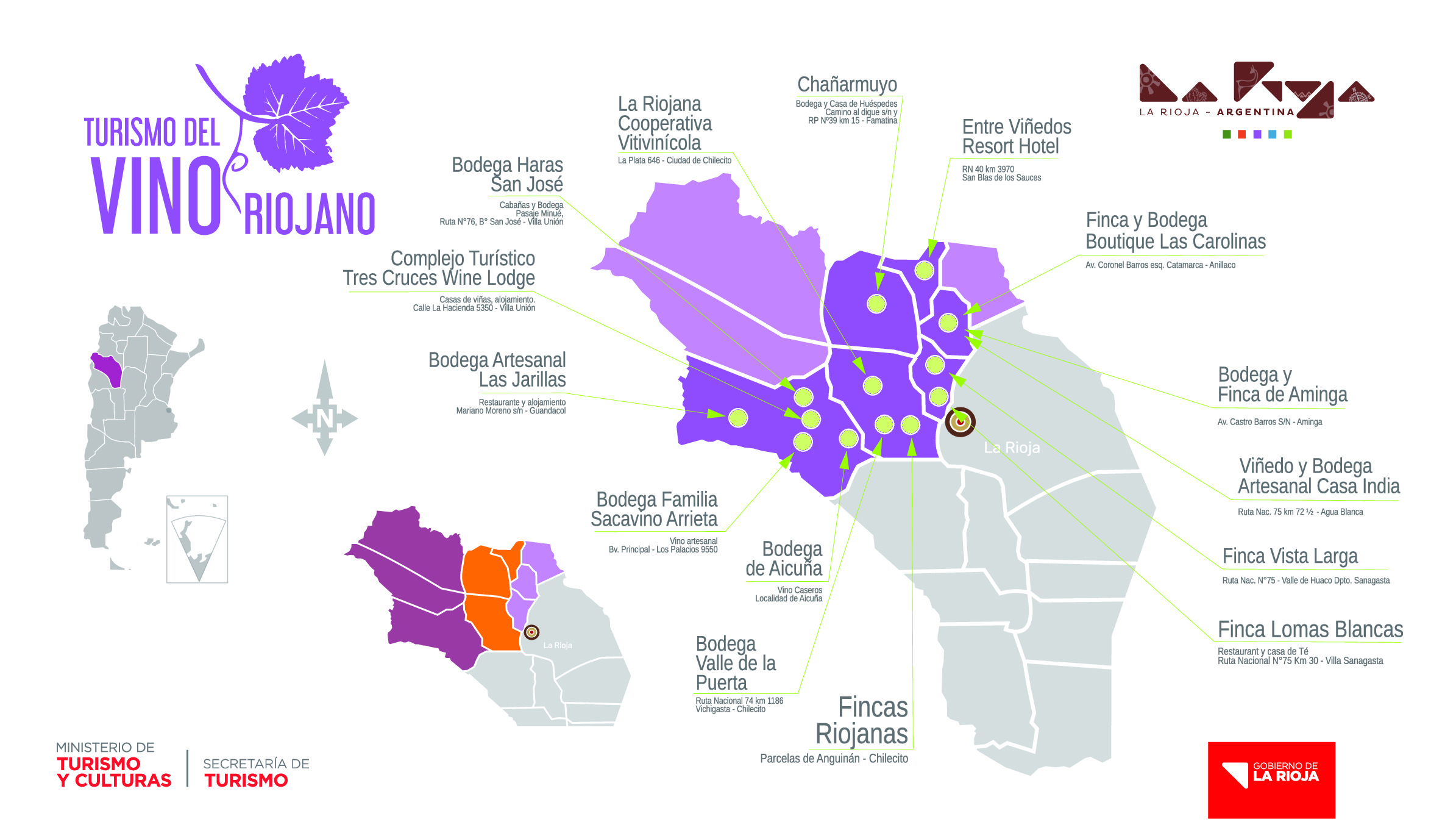 Mapas de los Caminos del Vino de Argentina - Argentina Wine Travel