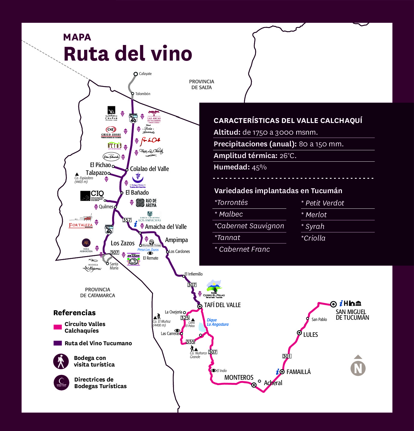 Mapas de los Caminos del Vino de Argentina - Argentina Wine Travel