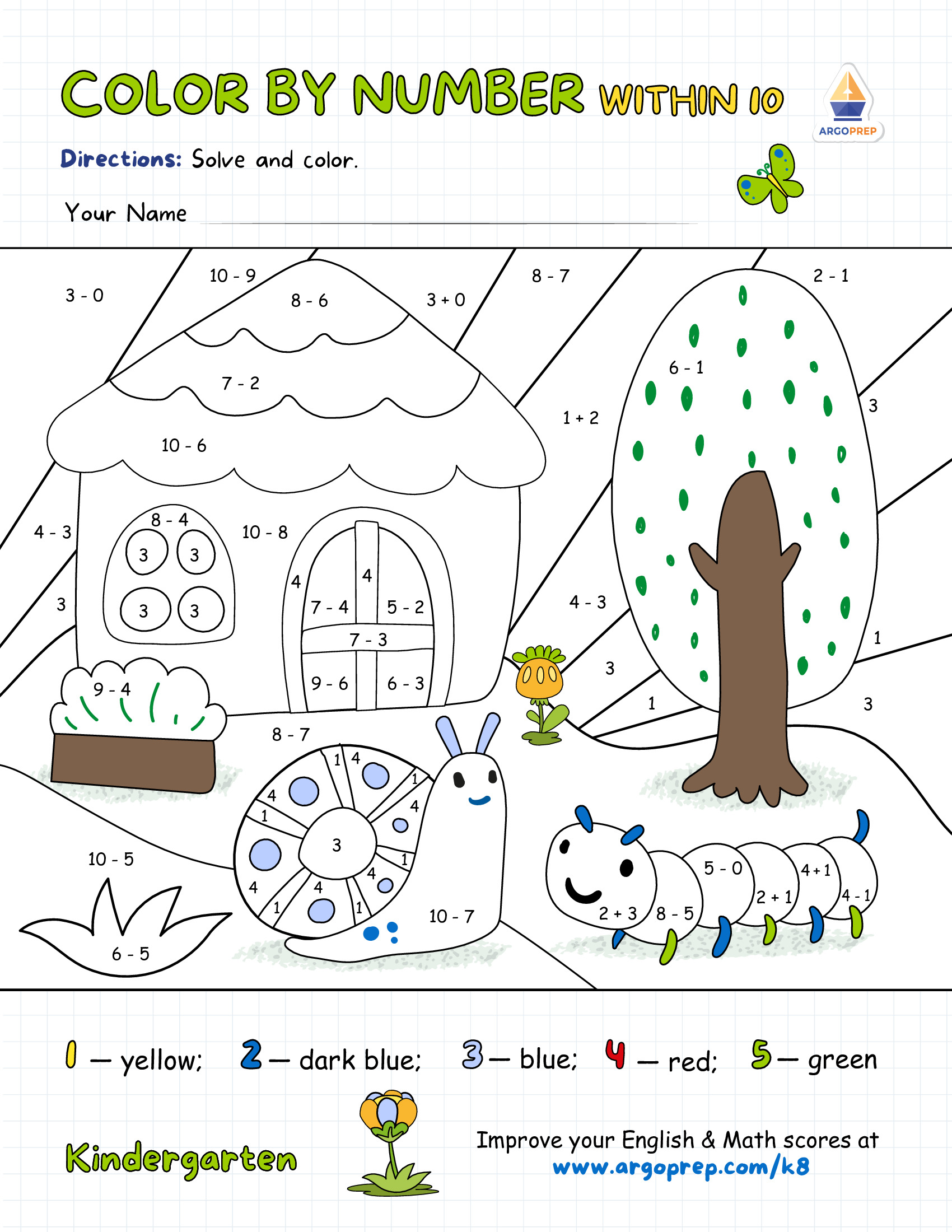 Snail and Caterpillar’s Plus, Minus, and Coloring Worksho - img