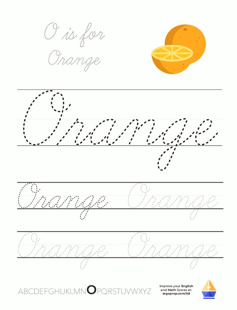 Cursive O is for Orange image