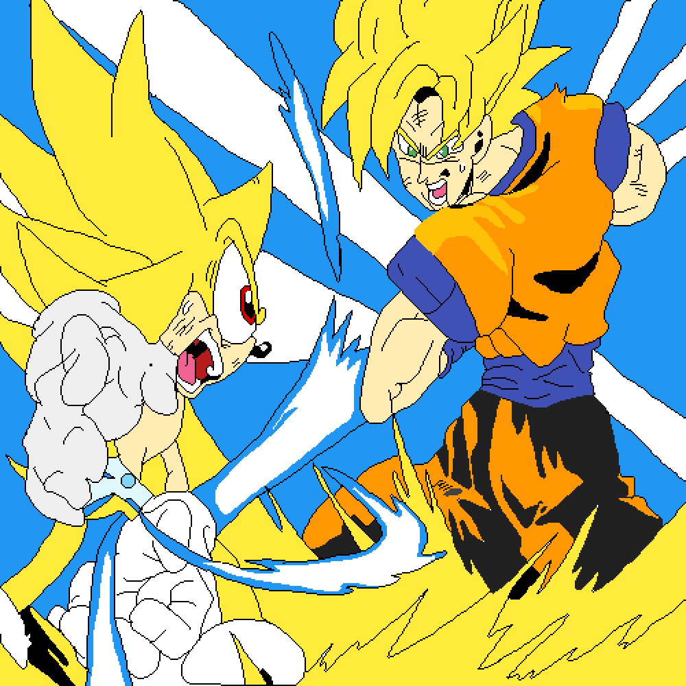 Pixilart - Sonic and Goku by ITSNOTEROTIC