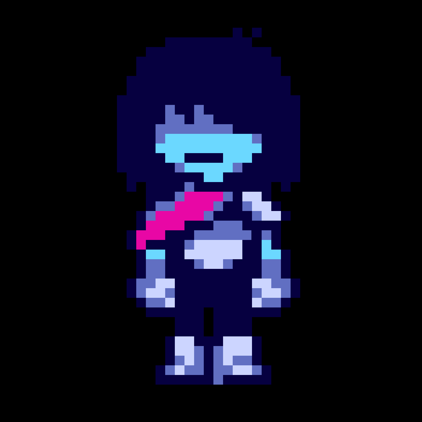 Deltarune Kris Pixel Art Grid