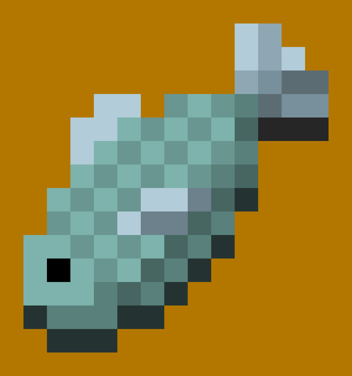 Minecraft Raw Fish Pixel Art