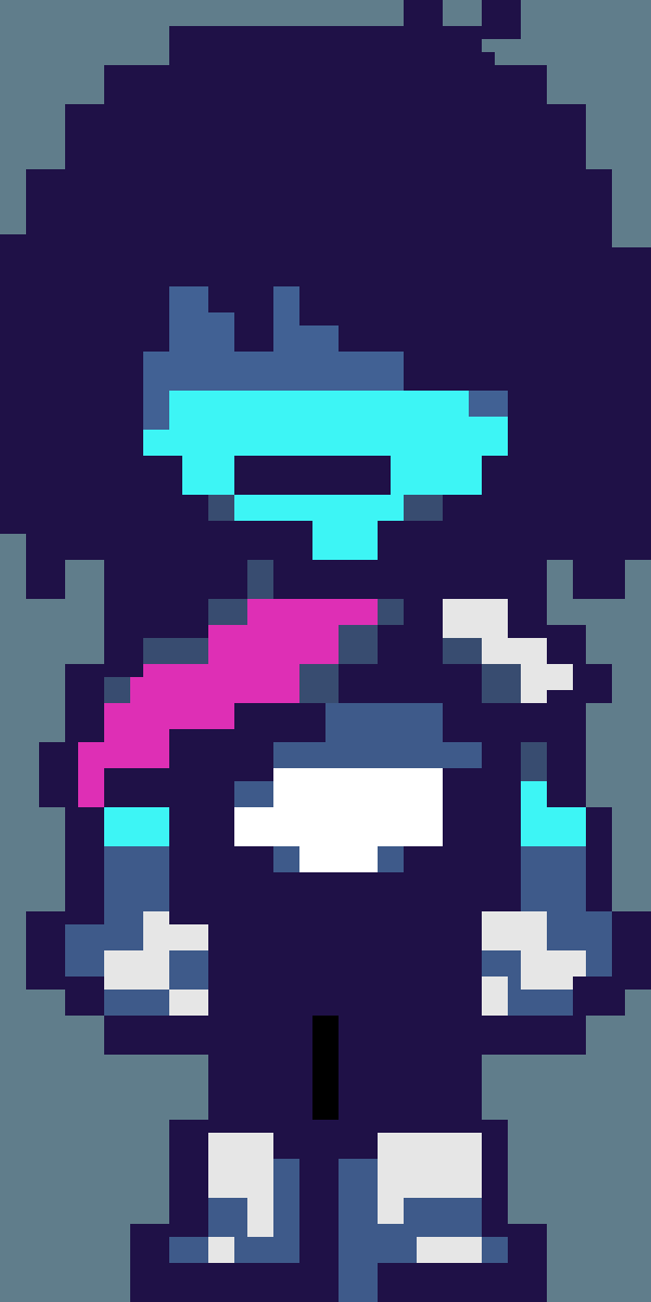 Deltarune Kris Pixel Art Grid