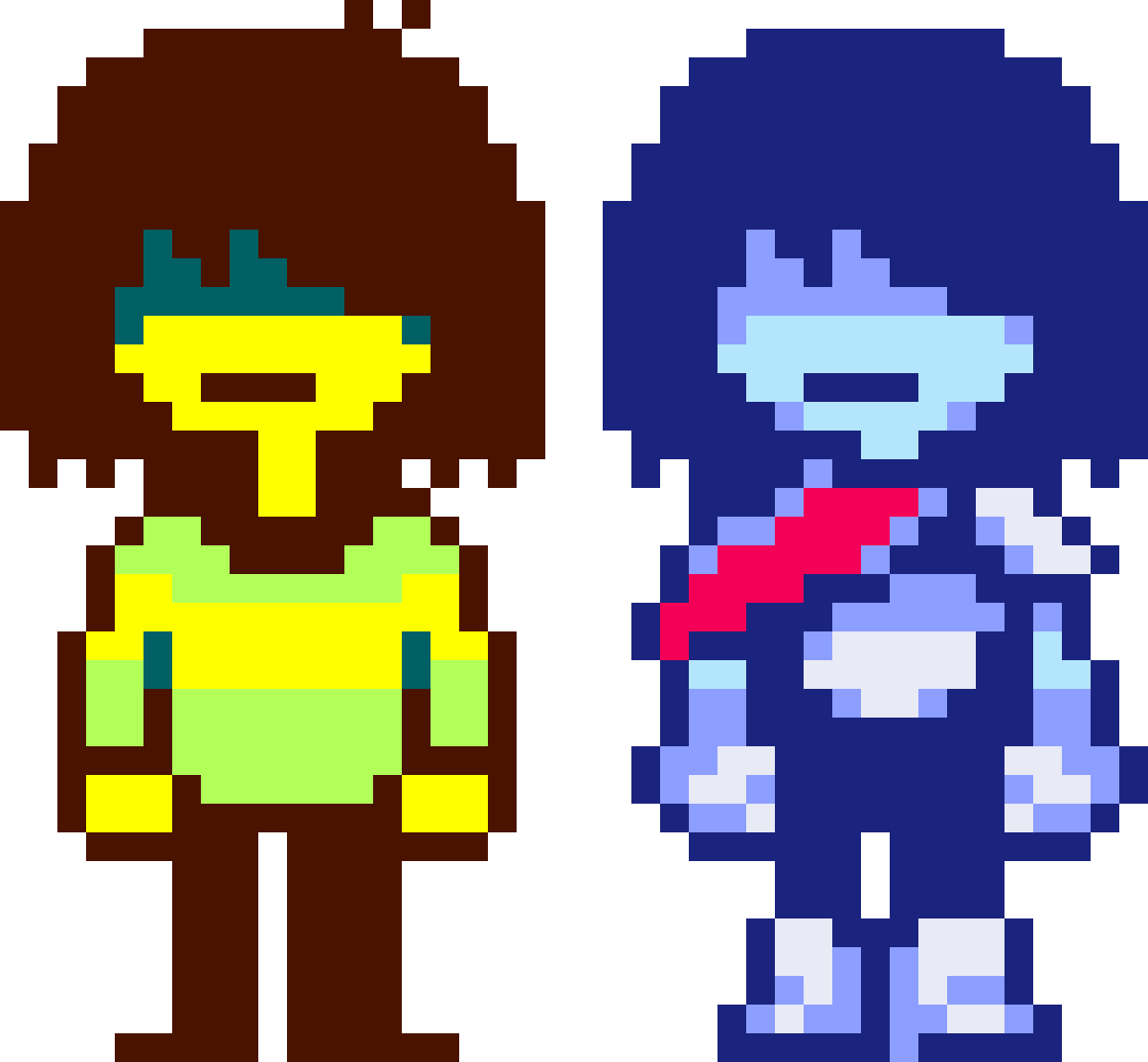 Deltarune Kris Pixel Art Grid