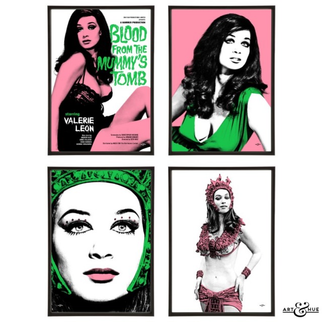 Blood from the Mummy's Tomb group of four prints with Valerie Leon