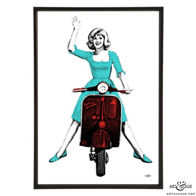 Scooter Susan pop art print by Art & Hue