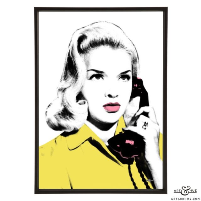 Diana Dors Dialling stylish pop art print by Art & Hue