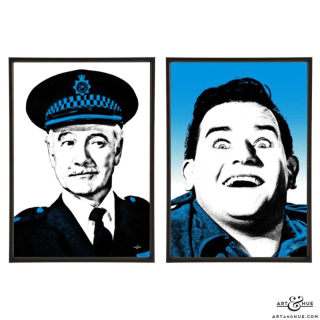 Fulton Mackay & Ronnie Barker Pair of pop art prints by Art & Hue