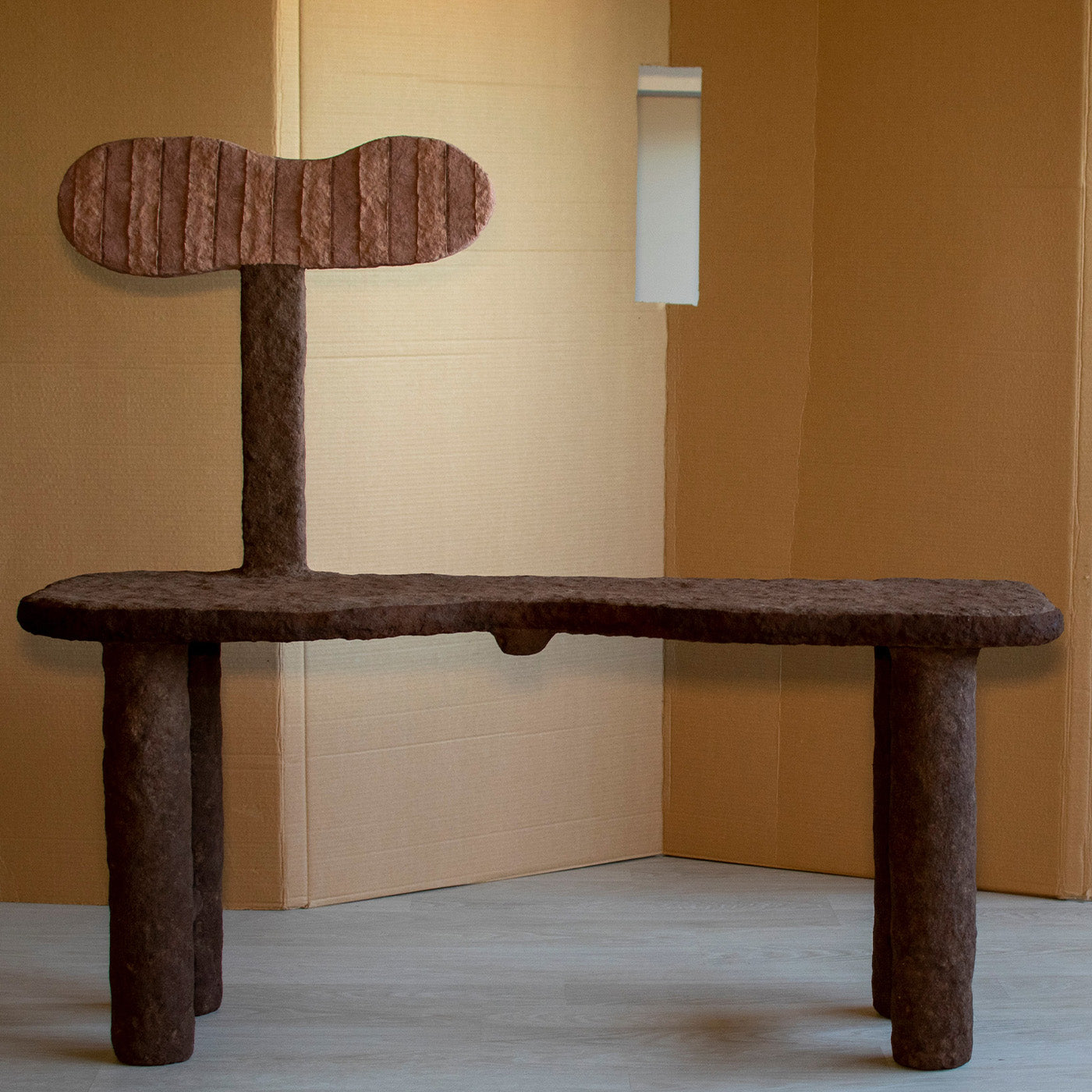 Panchinetta Brown Wood and Paper Bench - Alternative view 1