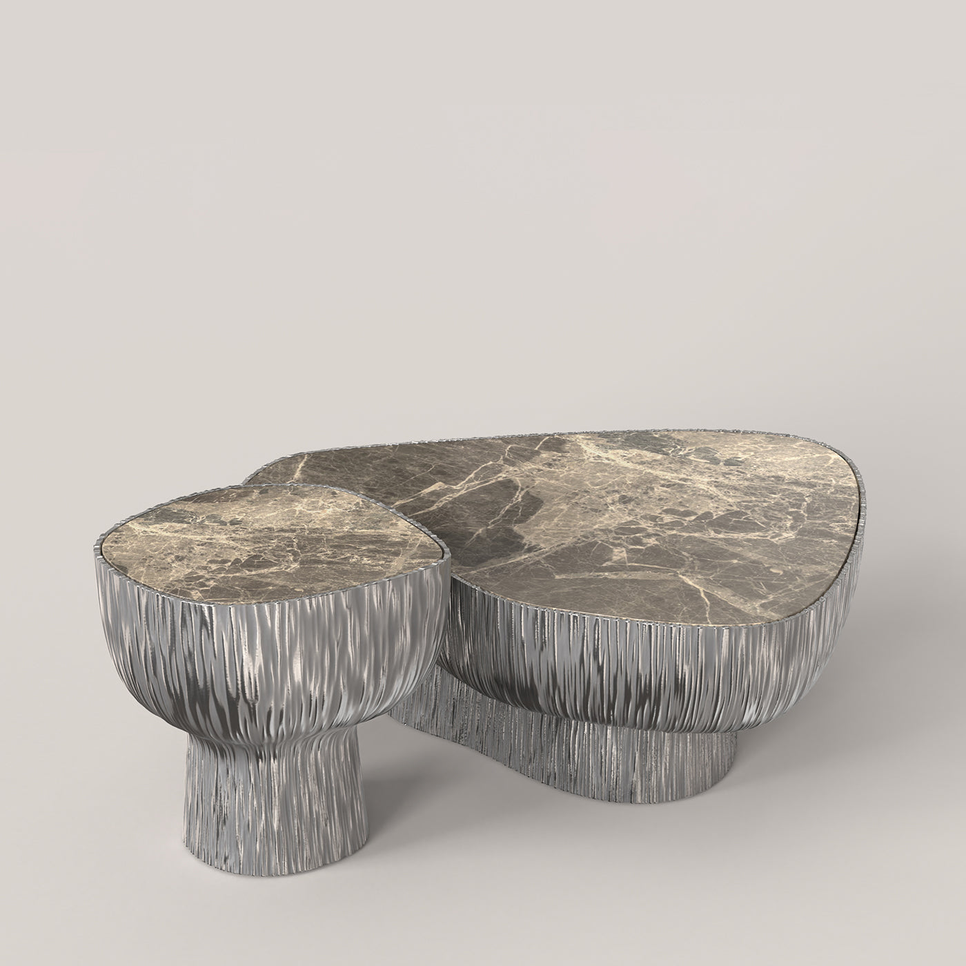 Giava V1 Irregular Breccia Paradiso Marble & Metal Side Table - Alternative view 5