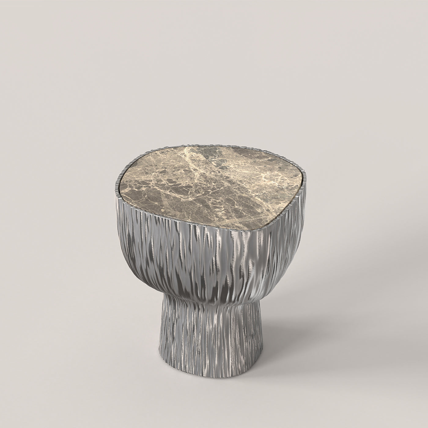 Giava V1 Irregular Breccia Paradiso Marble & Metal Side Table - Alternative view 1