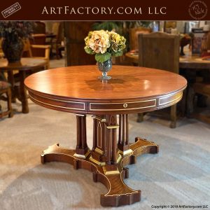 Cherry Wood Foyer Table: Solid Wood, 24KT Gold Leaf Gilded