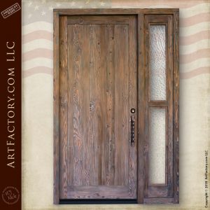 rustic wood front door