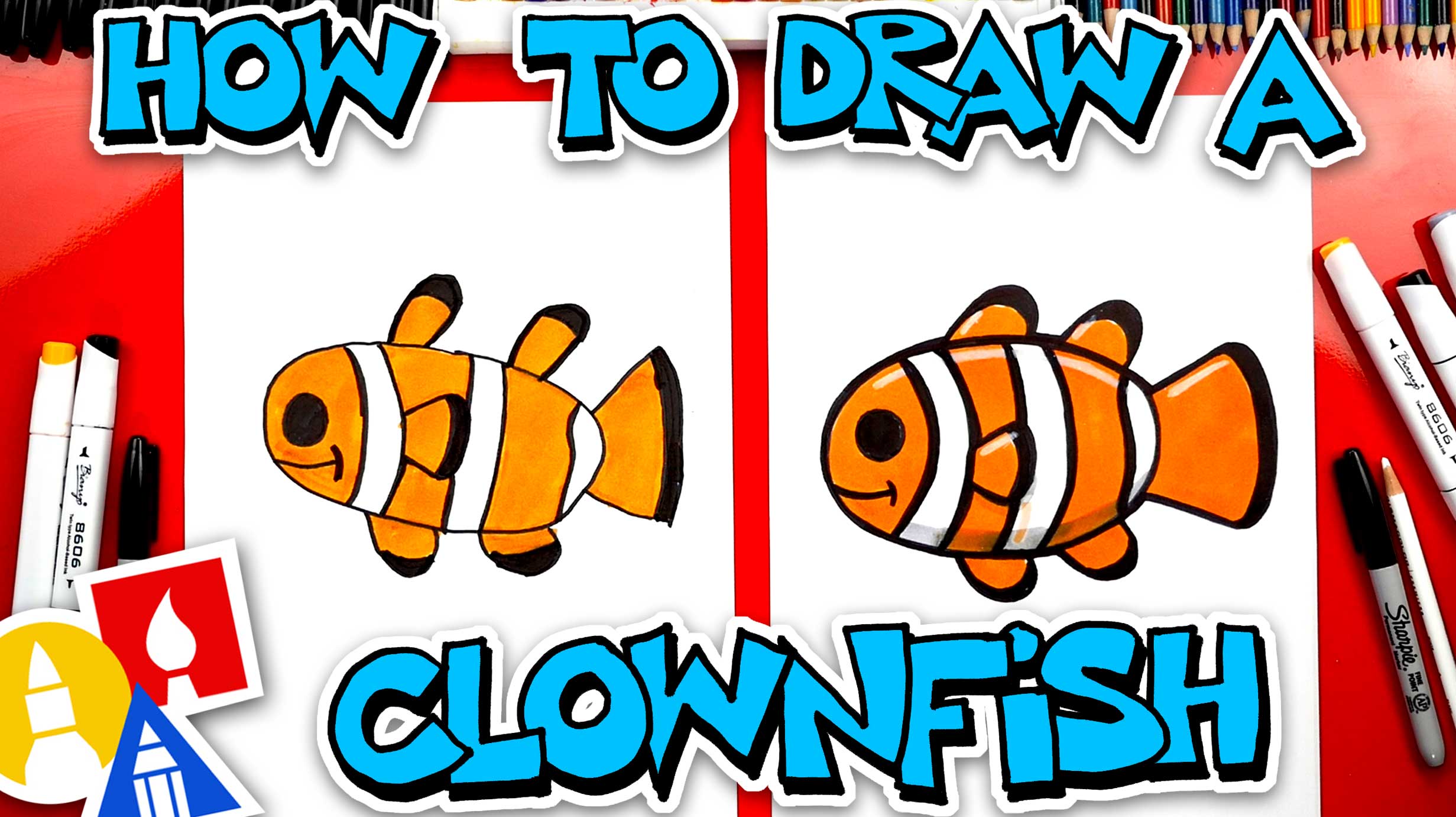 Clown Fish Drawing Step By Step