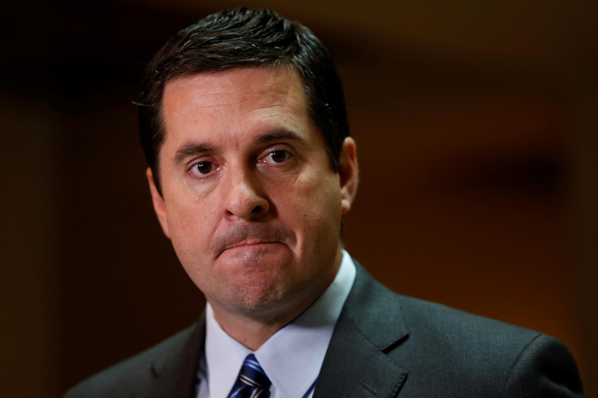 Representative Devin Nunes, chairman of the U.S. House Permanent Select Committee on Intelligence, briefs reporters at the U.S. Capitol, in Washington, D.C., on March 24.