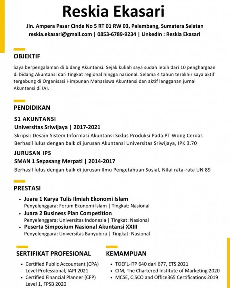 Tanpa Pengalaman Kerja Contoh Cv Untuk Fresh Graduate Contoh Cv | Hot ...