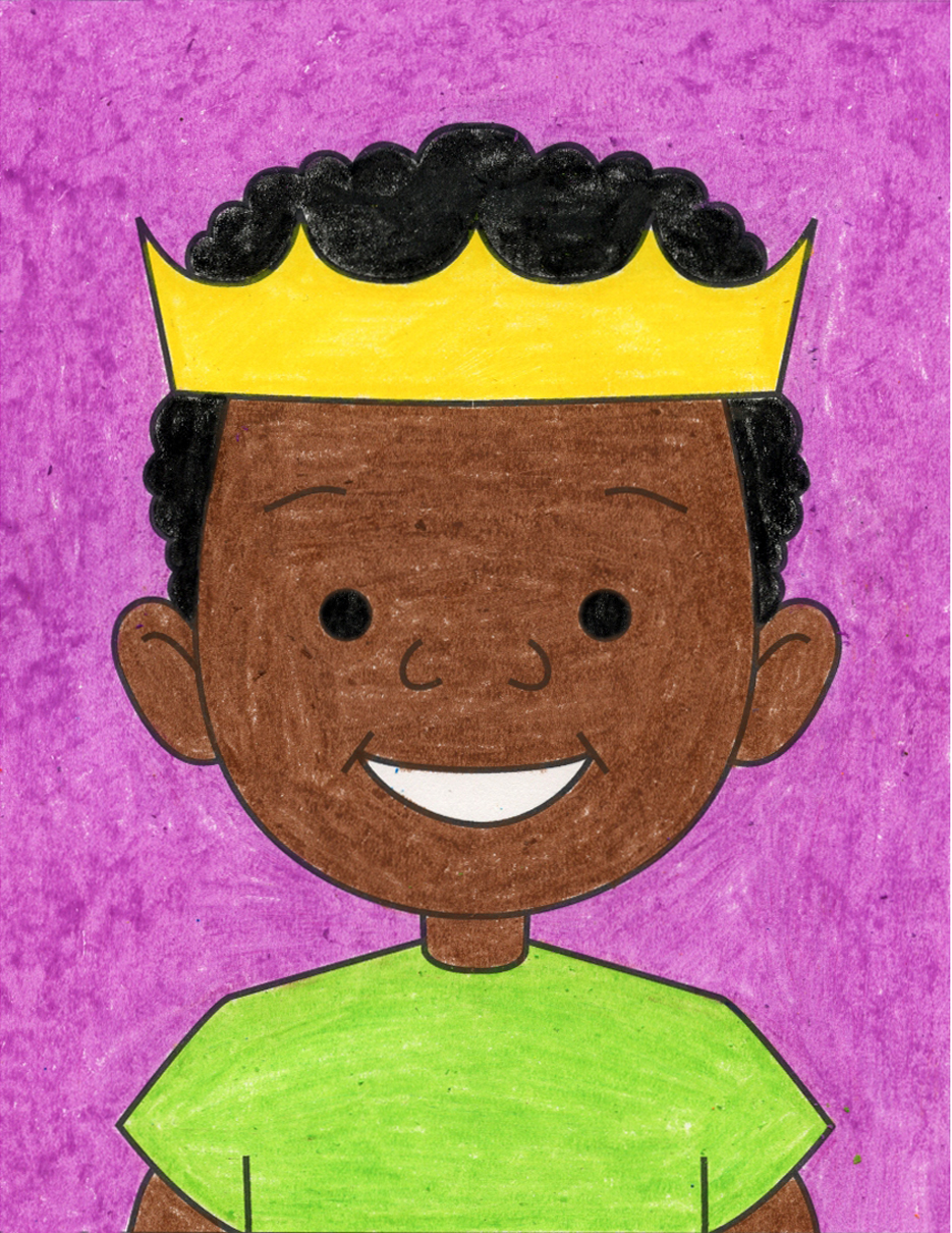 Easy How to Draw a Self Portrait Tutorial like a King or Queen