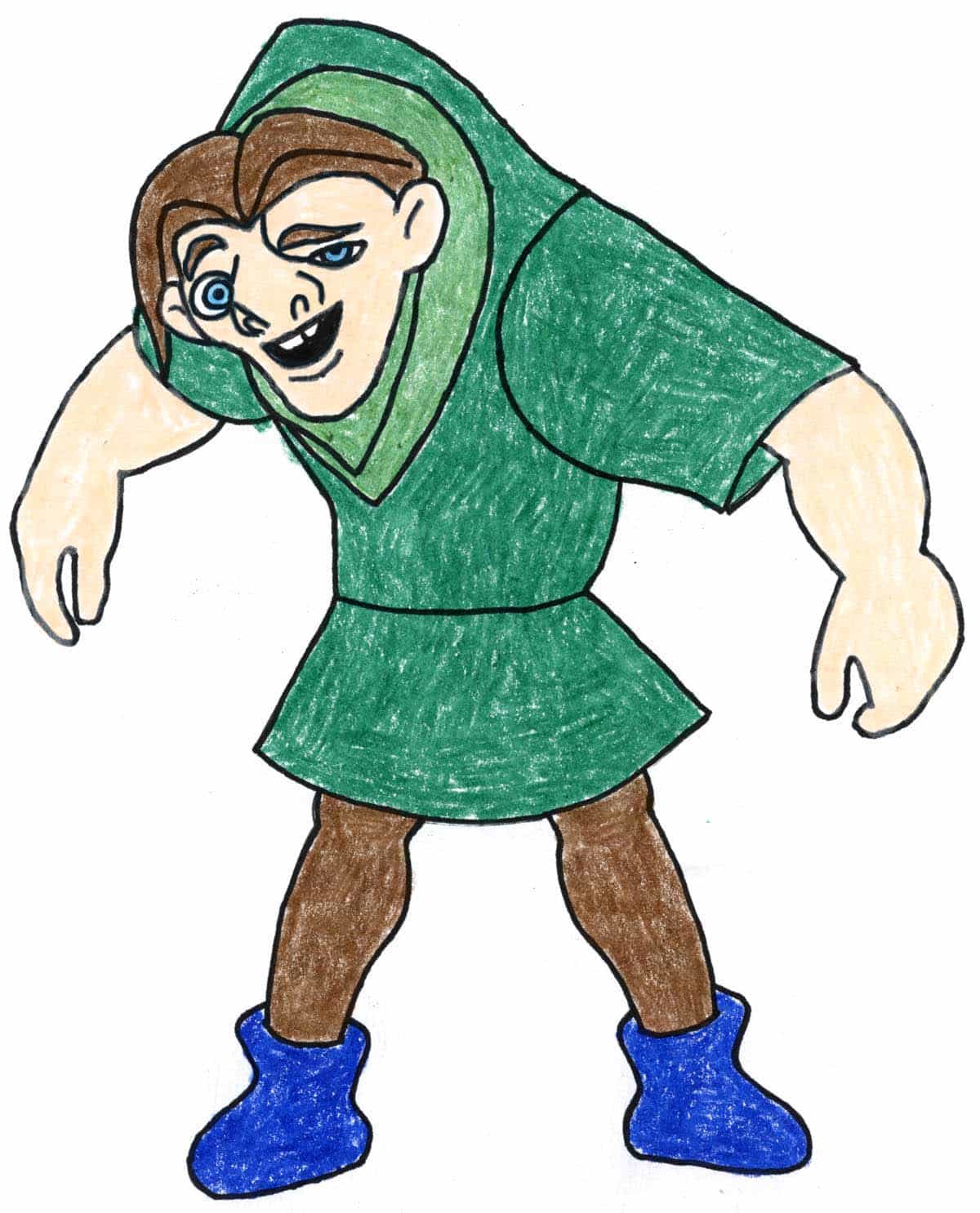 How to draw Quasimodo from The Hunchback of Notre Dame: Easy Step-by-Step Art Lesson for Kids