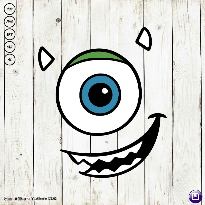 Mike Face Svg Mike Cut File Monsters University Monsters Inc Scare ...