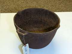 ANTIQUE CAST IRON BEAN POT