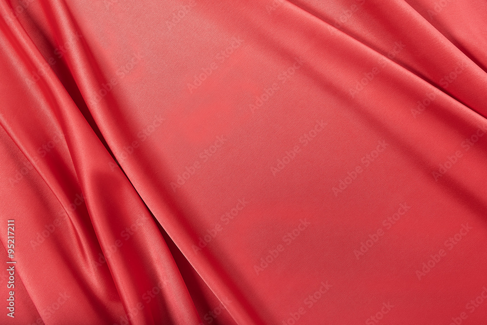 Red silk satin. 