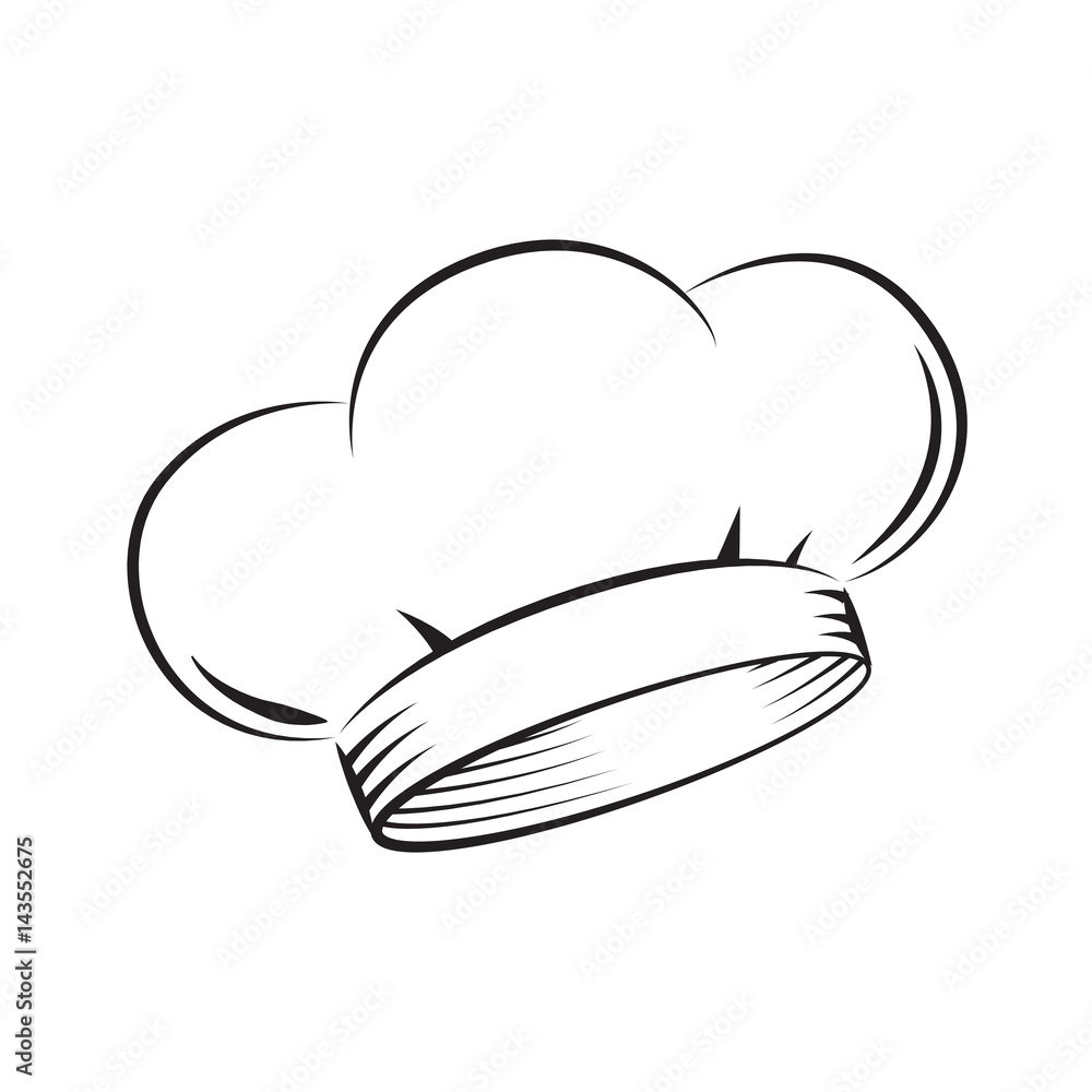 draw chef hat, vector