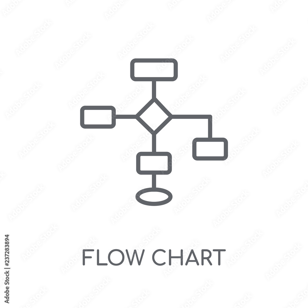 Flow chart linear icon. Modern outline Flow chart logo concept on white background from Business and analytics collection