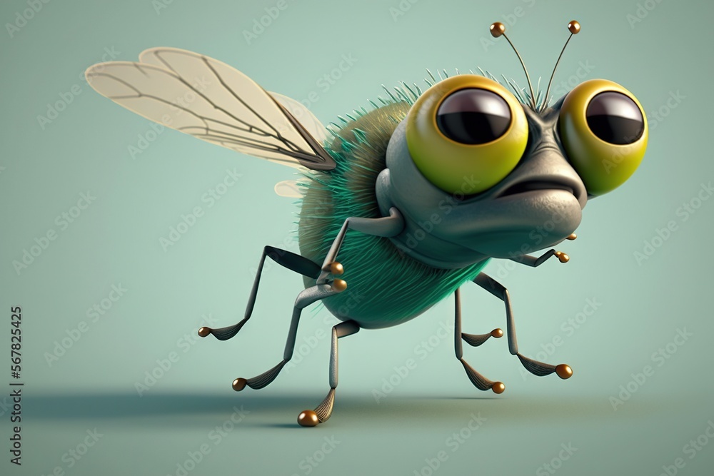  a green insect with big eyes and a green body with gold dots on it's wings, with a green body with gold dots on its wings.  generative ai