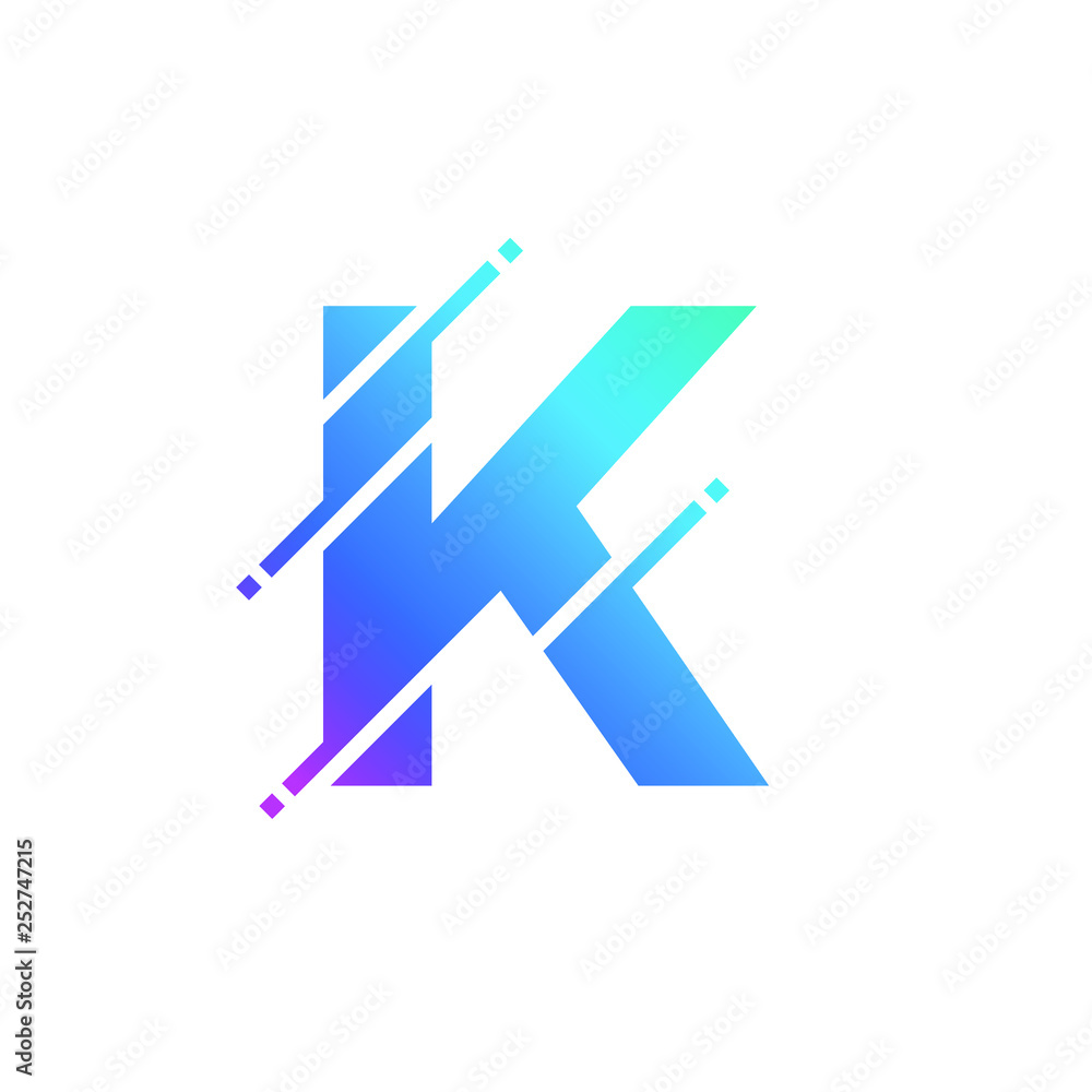 Letter K Glitch Style Alphabet Font Modern Logo Vector Stock Vector ...