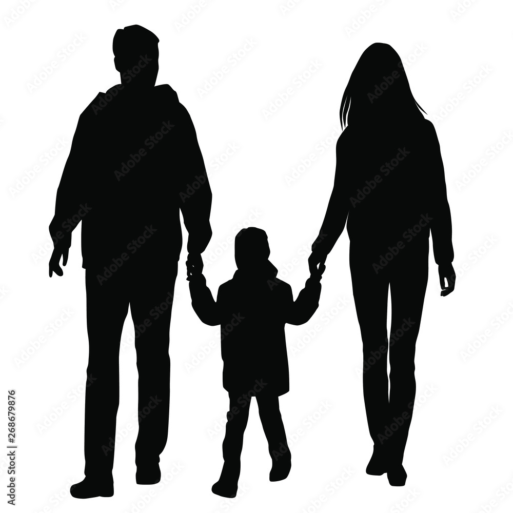 Black Family White Background