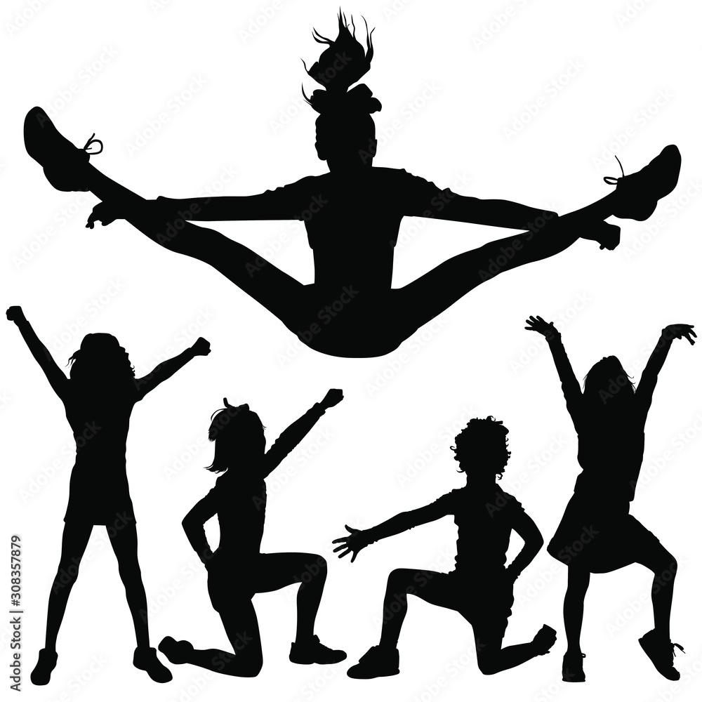 Cheerleading Silhouettes Vector