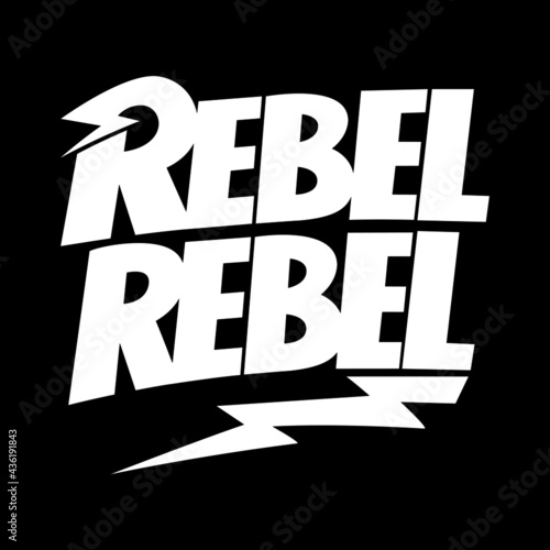 Konstfotografi Rebel Thunderstorm Lettering T-shirt, hoodie, sweatshirt, sticker design in David Bowie style