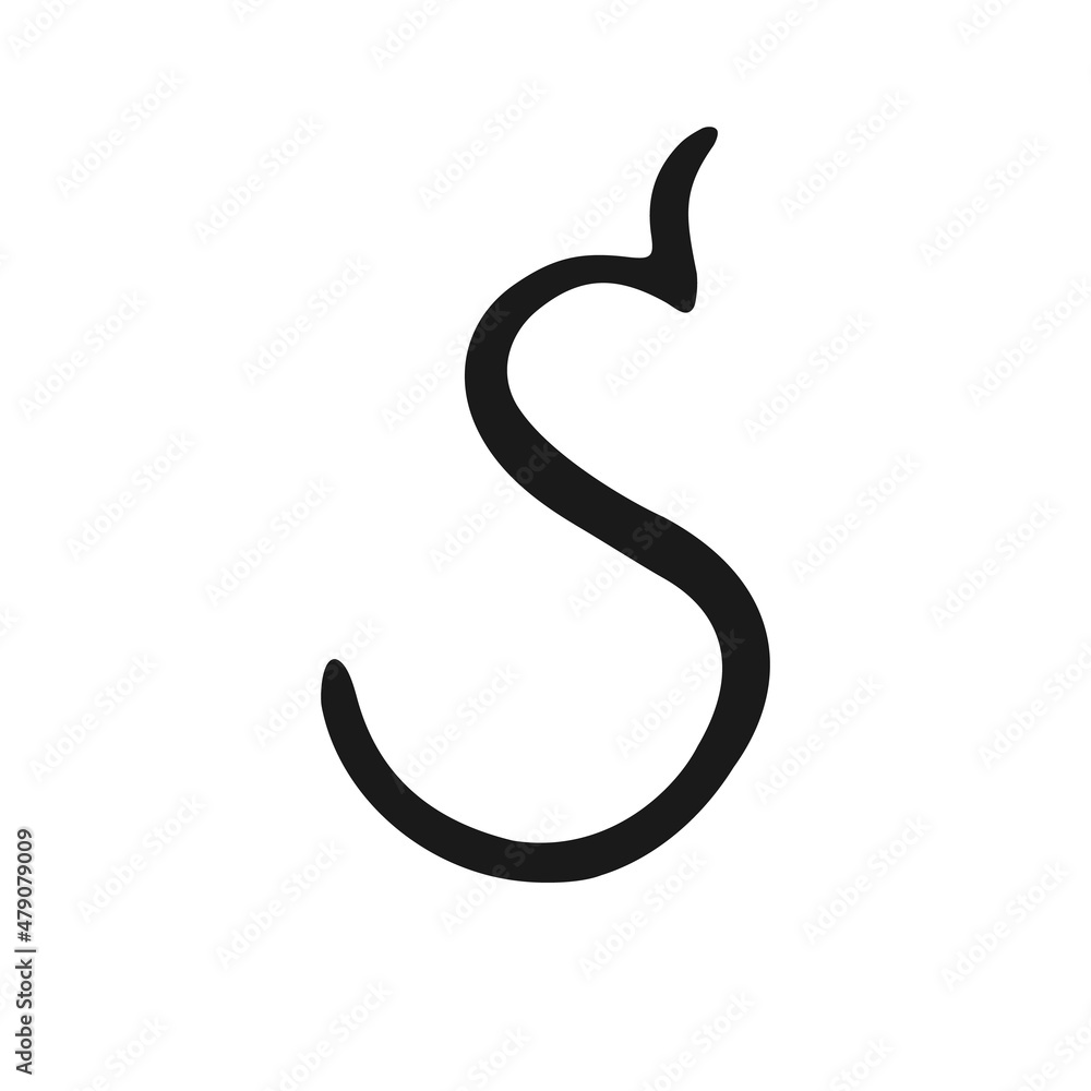 Vetor do Stock: Letter S logo, icon. Hand drawn isolated letter s sign ...