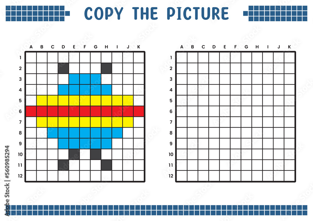 Copy the picture, complete the grid image. Educational worksheets ...