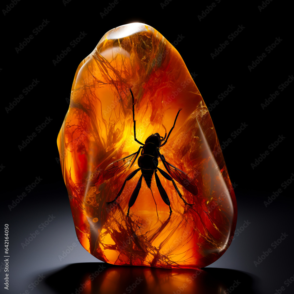 Large piece of Amber with an insect caught or trapped inside. Insects ...