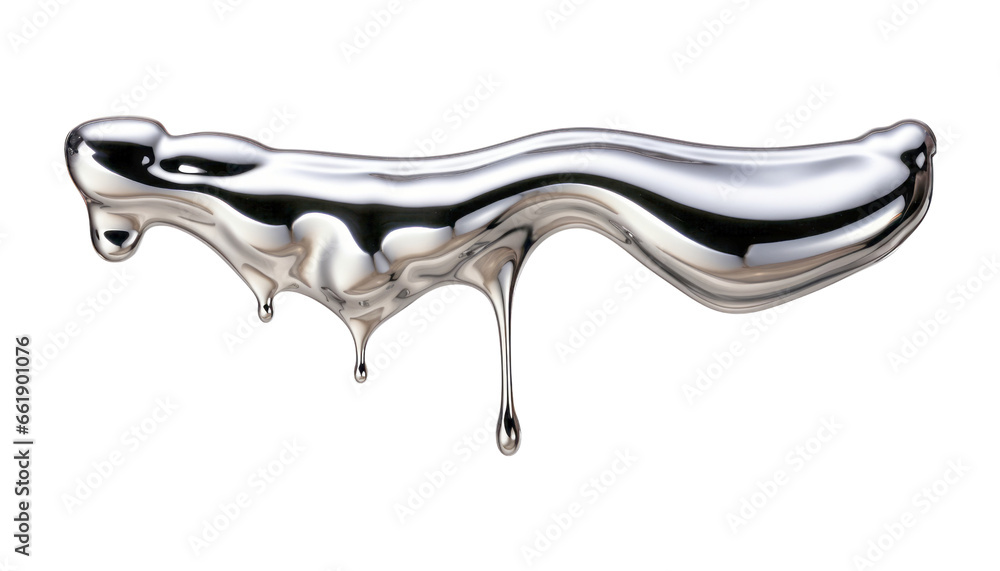 silver dripping isolated on transparent background cutout Stock ...