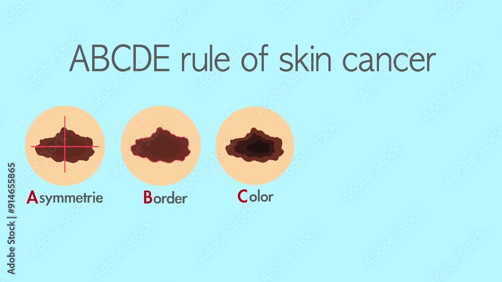 ABCDE rule of skin cancer. Skin cancer symptoms. Warning signs of a ...