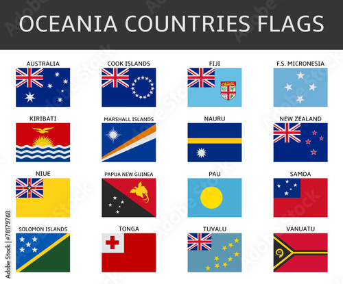 flag of oceania states vector set - Buy this stock vector and explore ...