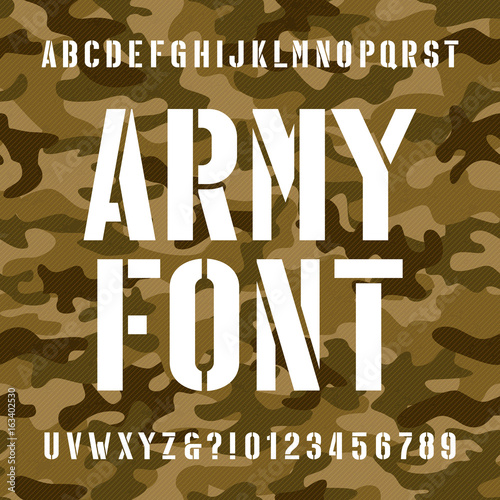 Army Alphabet Stencil Military Font With Numbers Vector Image | Sexiz Pix