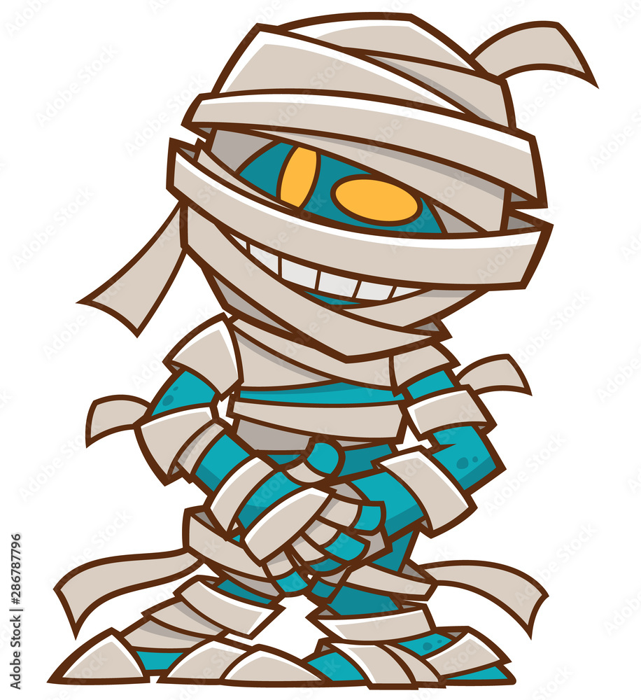 Vector illustration of cartoon Mummy character