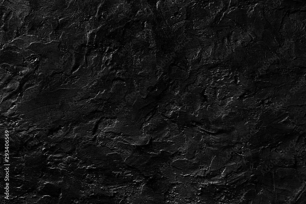 Seamless black rough concrete wall texture background.  dark cement wall.  grey plaster texture. blank for the designer