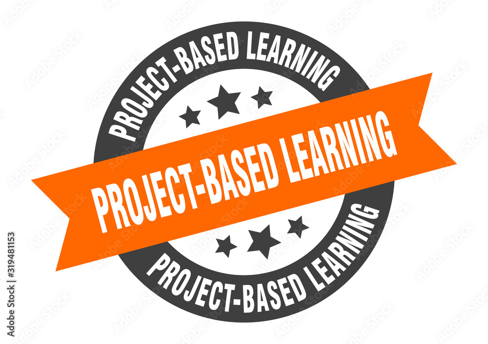 project-based learning sign. project-based learning round ribbon sticker. project-based learning tag