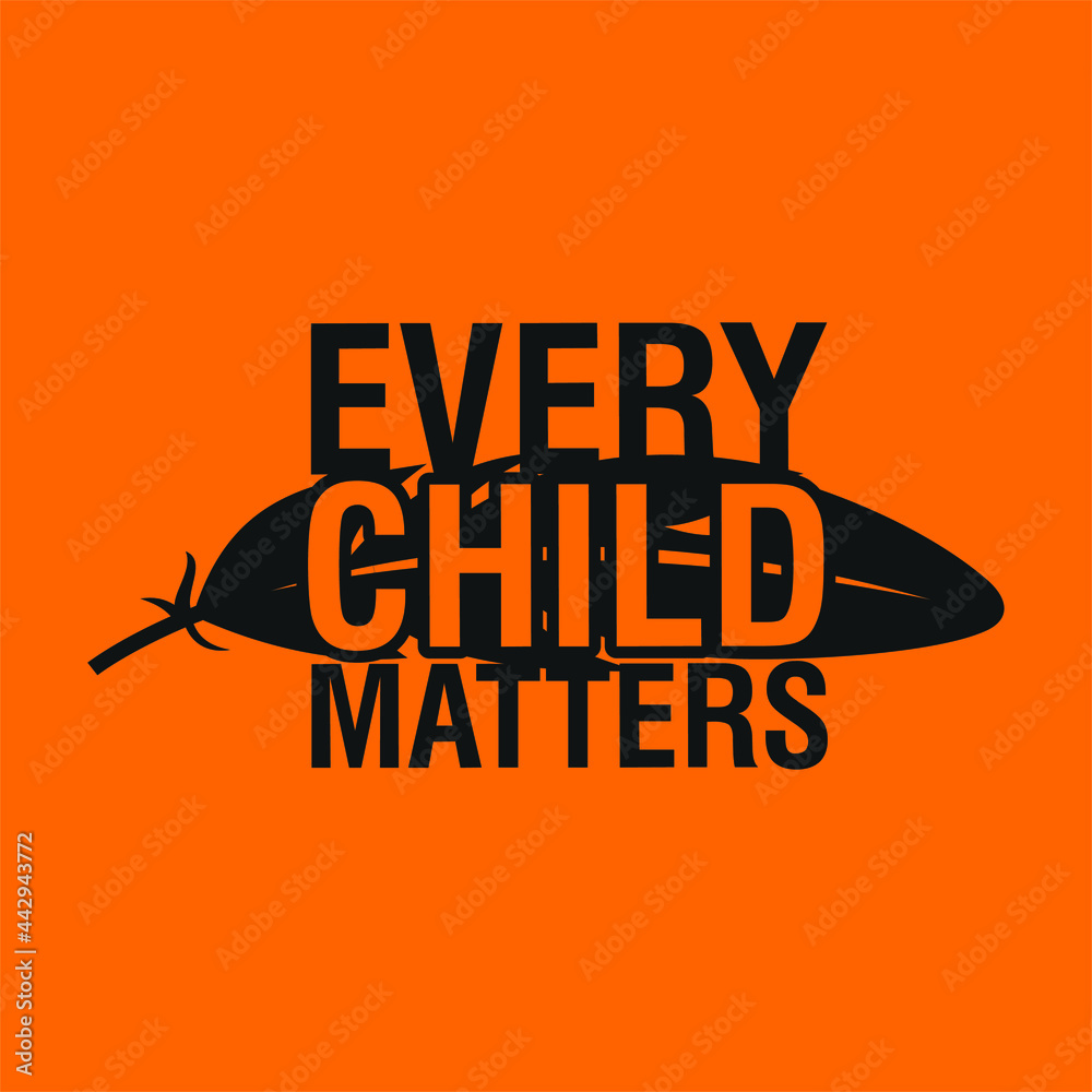 Every Child Matters Logo Design. Vector Illustration. Canadian Indigenous Tragedy Illustration.